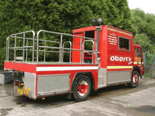 Chauffeur driven Fire Engine with dance floor including pole dancing limo hire in London.