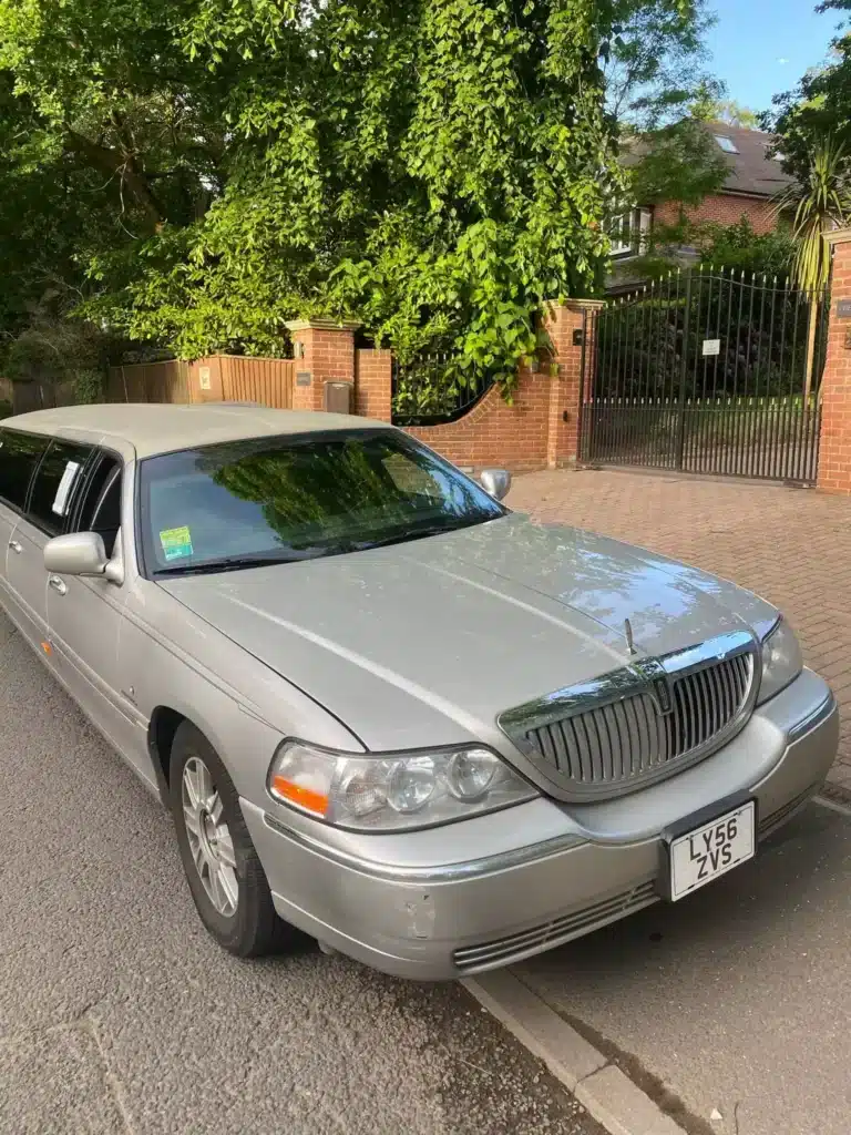 Silver Lincoln Town Car Limo Hire London