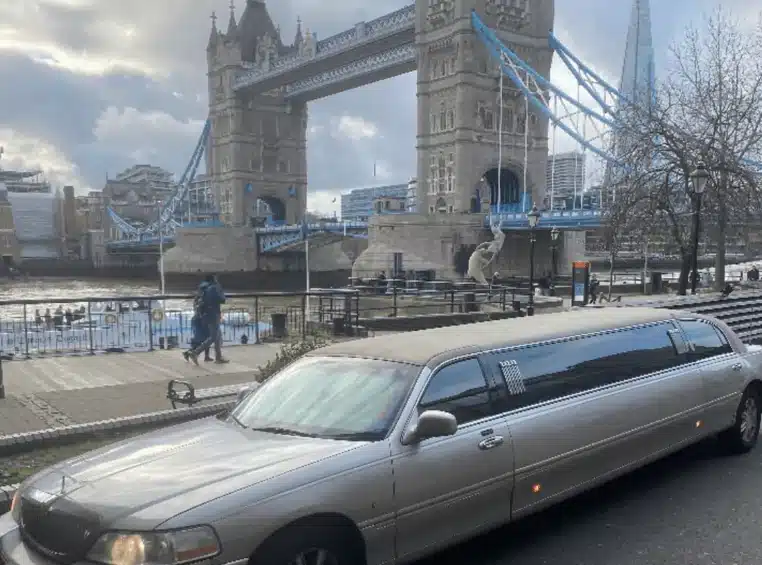 Silver Lincoln Town Car Limo Hire London
