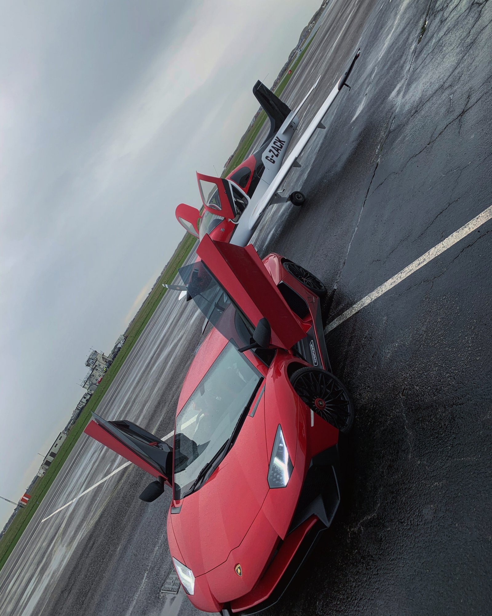 lamborghinis in car park