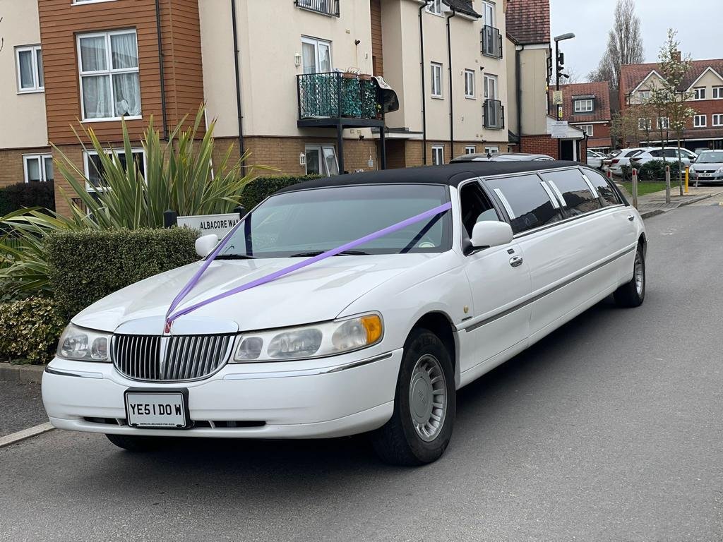 lincoln town car limousine at London wedding