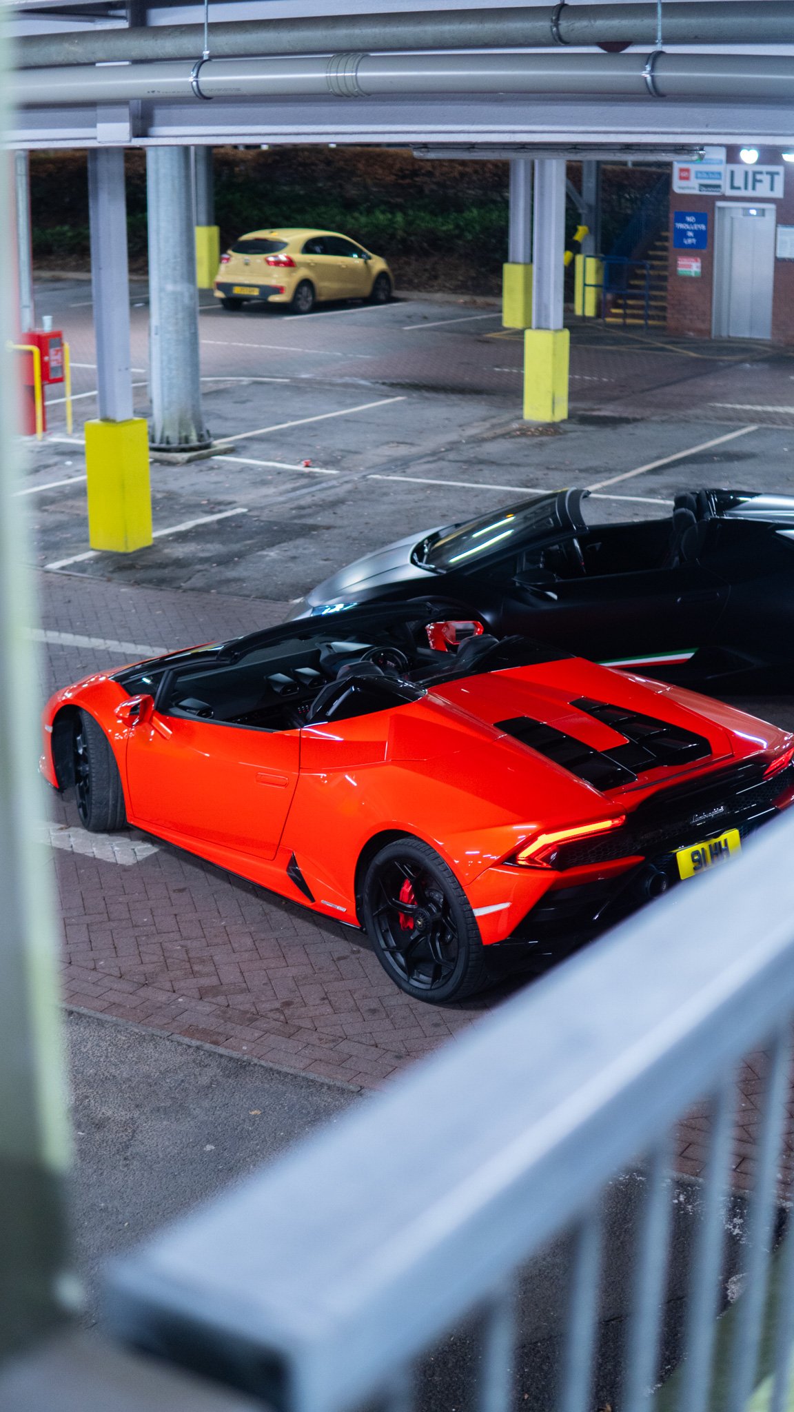 lamborghinis in car park