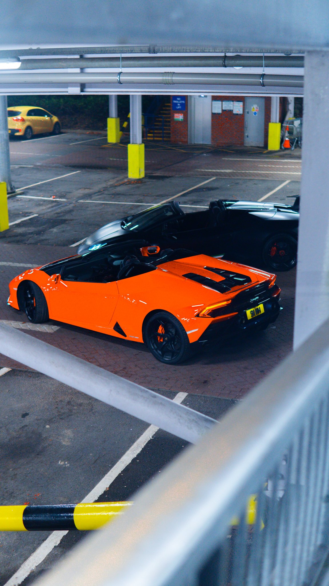 lamborghinis in car park