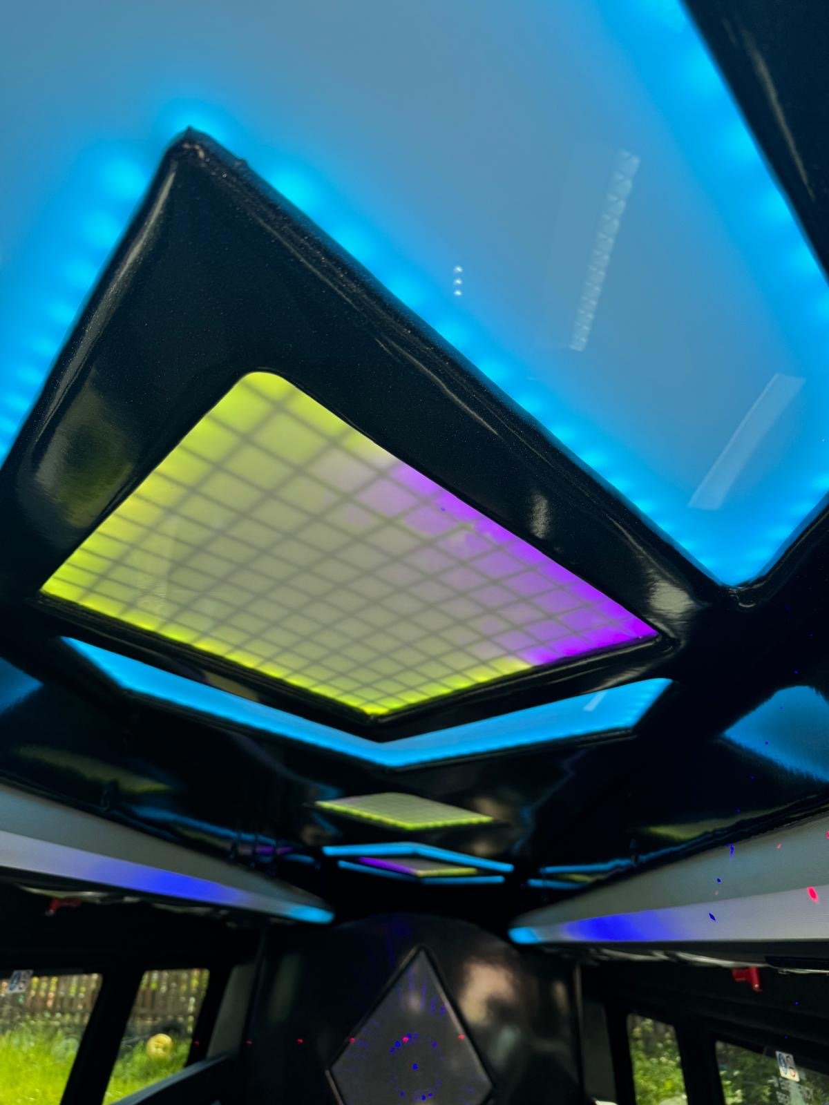 mercedes sprinter party bus interior led roof lights