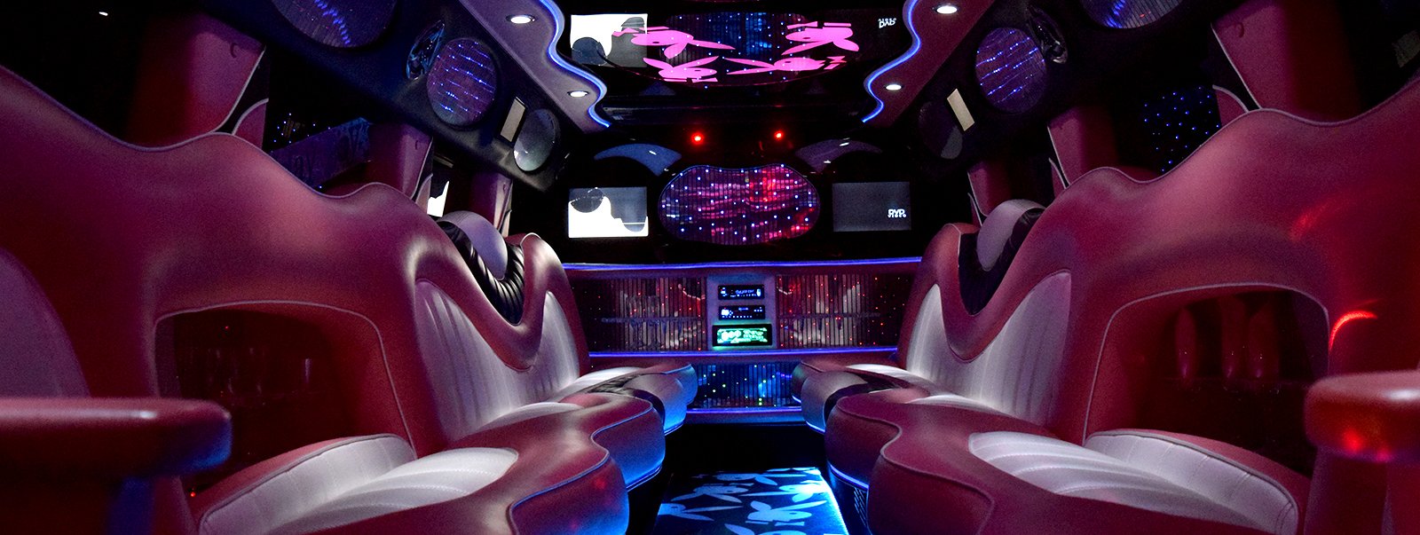 luxury / premium pink limo interior