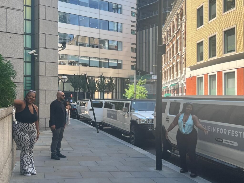 SHEIN branded Hummer H2 limousine during the event transport project